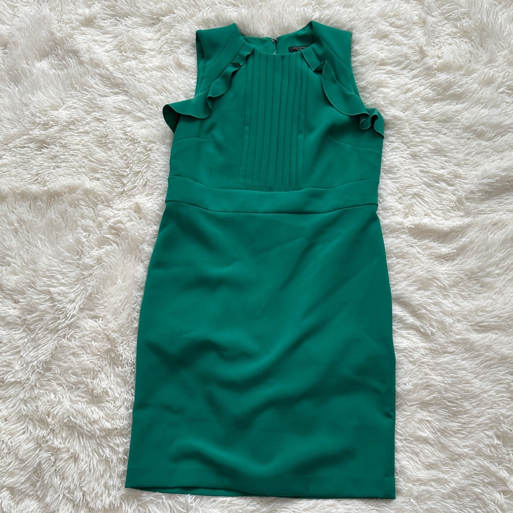 Ann Taylor Teal Ruffle Midi Dress
